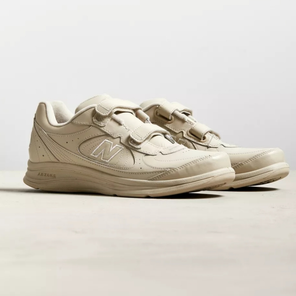 New Balance 577 Beige Leather Adjustable Strap Athletic Walking Shoes Men's 13 D